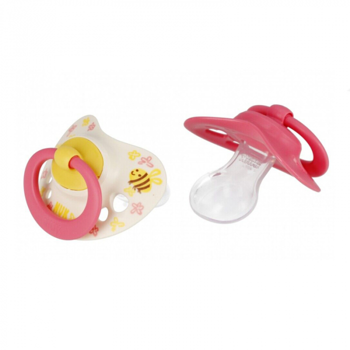 Set 2 suzete ortodontice din silicon 18-36 luni Nuk Signature 10739696R, Roz [4]