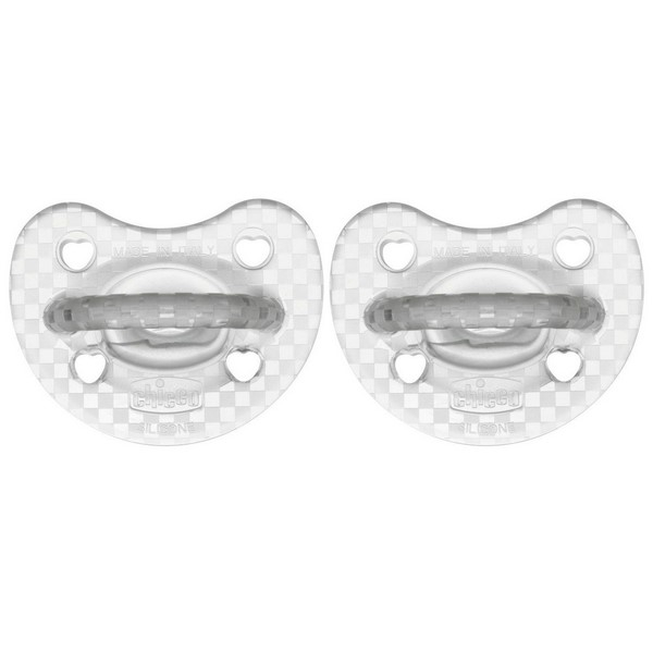 Set 2 suzete ortodontice, din silicon, Chicco Physio Forma Crystal 175475-3-6, Alb [2]