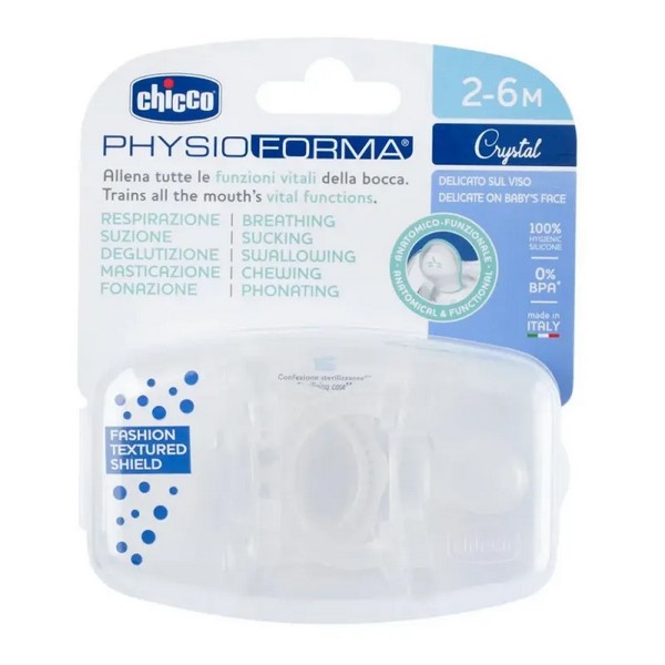 Set 2 suzete ortodontice, din silicon, Chicco Physio Forma Crystal 175475-3-6, Alb [4]