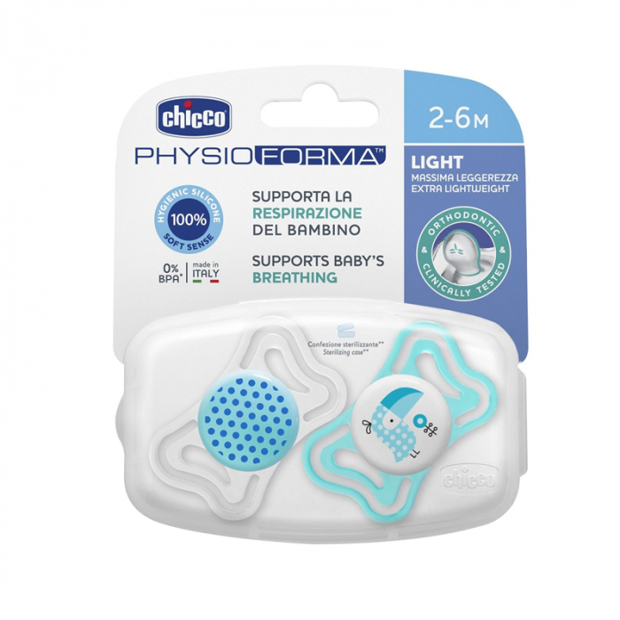 Set 2 suzete ortodontice din silicon Chicco Physio Forma Light 097074-1, Albastru [5]