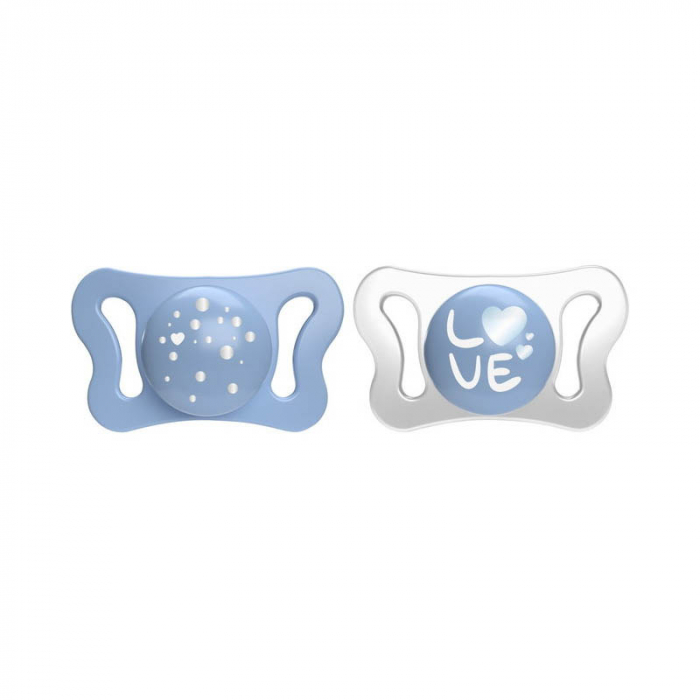 Set 2 suzete ortodontice din silicon Chicco Physio Forma Micro 156269-AL, Albastru [1]