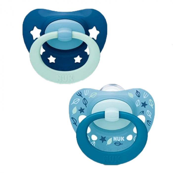 Set 2 suzete ortodontice din silicon Nuk Signature 739696-A, Albastru [1]
