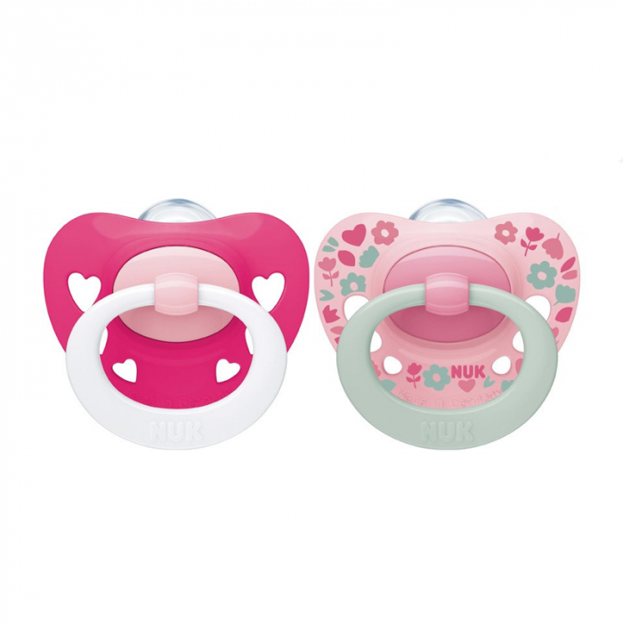 Set 2 suzete ortodontice din silicon Nuk Signature 382287, Roz [1]