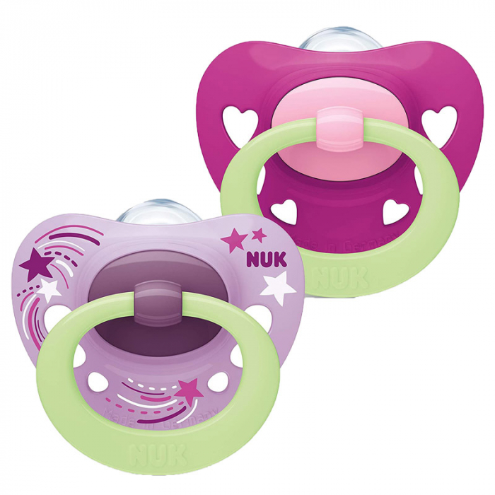 Set 2 suzete ortodontice din silicon Nuk Signature Night 730639-0-6, Mov [4]