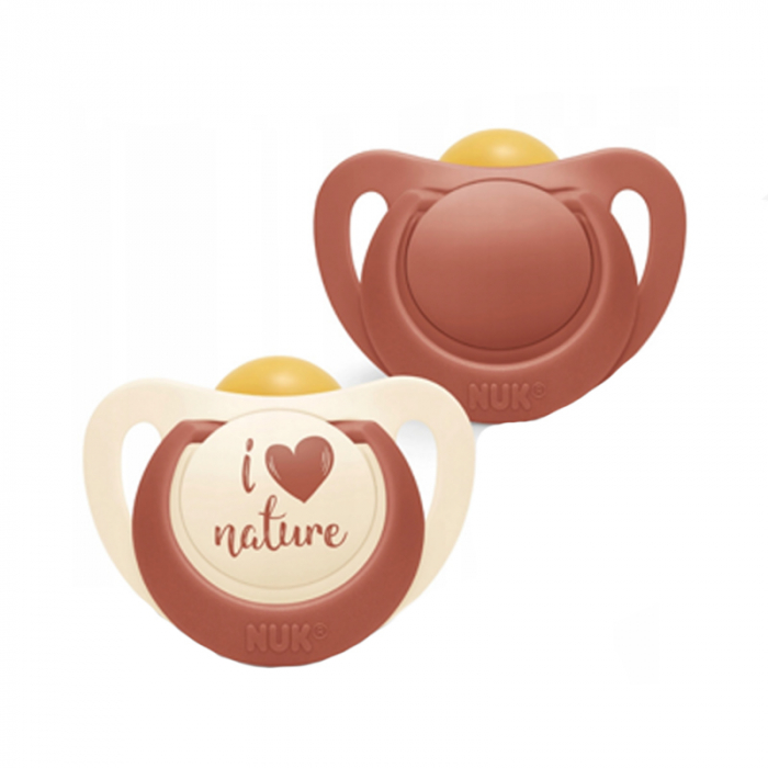 Set 2 suzete ortodontice din latex Nuk For Nature 726081, Corai [2]