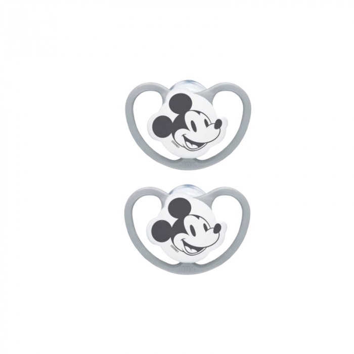 Set 2 suzete ortodontice din silicon, Nuk Space Mickey Mouse 176286-3, Gri [1]