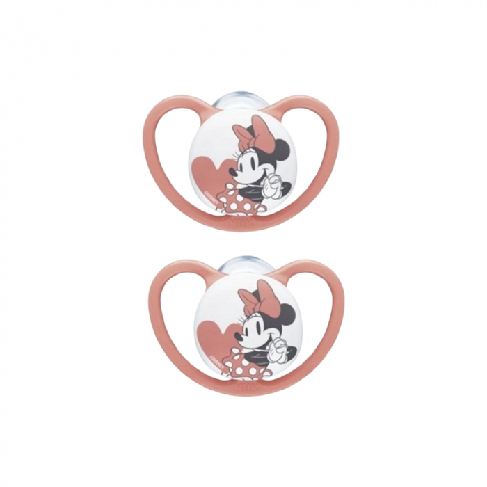 Set 2 suzete ortodontice din silicon, Nuk Space Minnie Mouse 176286-4, Roz [1]