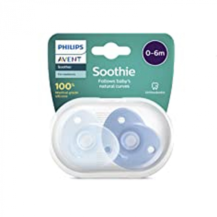 Set 2 suzete ortodontice din silicon Philips Avent Soothie SCF099/21, Albastru [4]