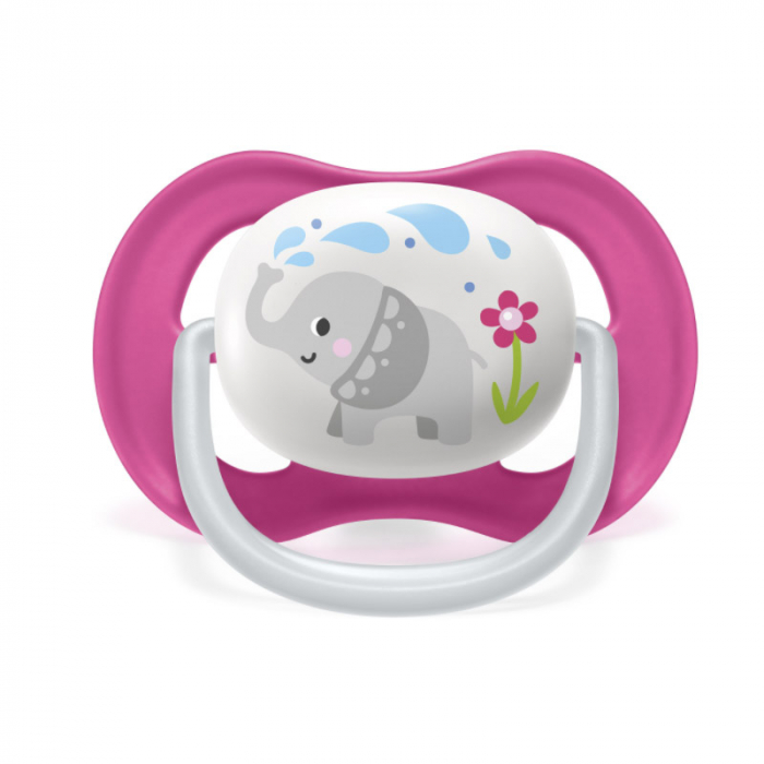Set 2 suzete ortodontice din silicon Philips Avent Ultra Air Happy SCF080/08, Roz [5]