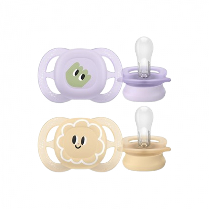 Set 2 suzete ortodontice din silicon, Philips Avent Ultra Start SCF075/03, Multicolor [1]