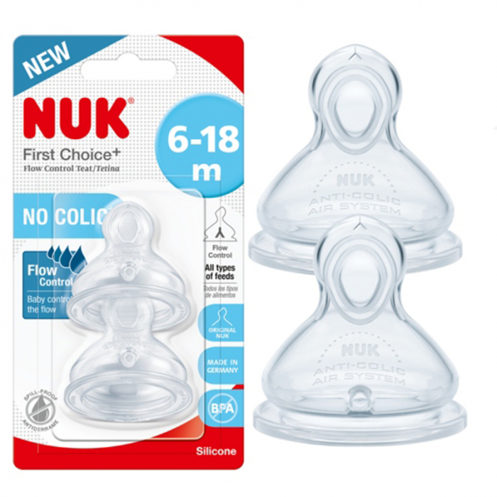 Set 2 tetine din silicon Y Nuk First Choice+ 721329, Transparent [3]