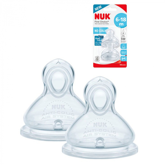 Set 2 tetine din silicon Y Nuk First Choice+ 721329, Transparent [2]