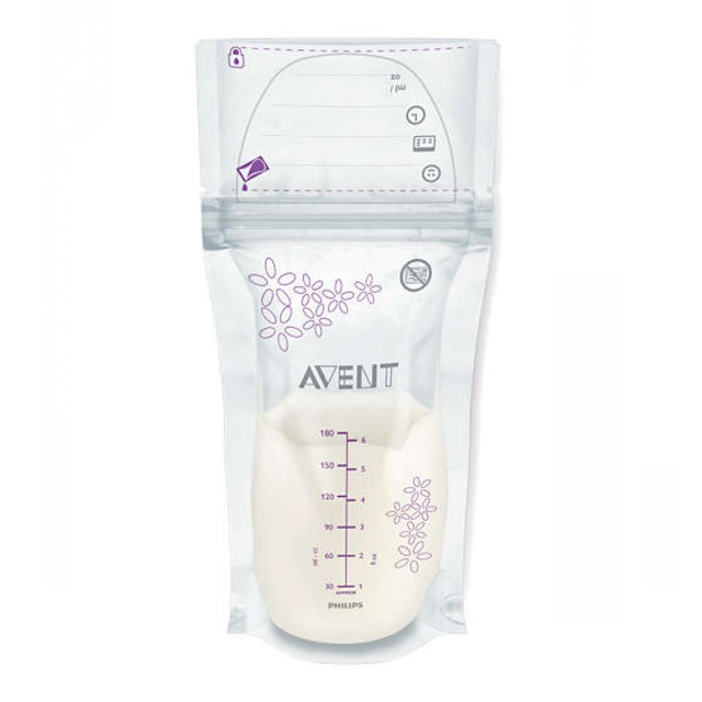 Set 25 pungi pentru depozitarea laptelui matern PHILIPS AVENT SCF603/25, Alb [3]