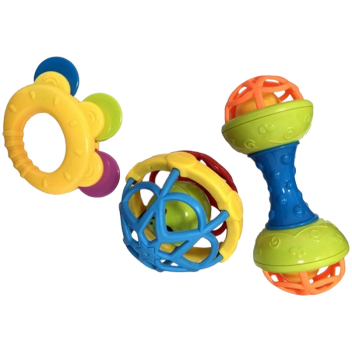 Set 3 jucarii zornaitoare, pentru bebelusi, Baby WP1029, Multicolor [1]