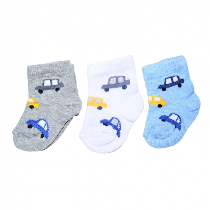 Set 3 perechi de sosete din bumbac, pentru baieti, Karatepe KRTP0105, Multicolor [1]