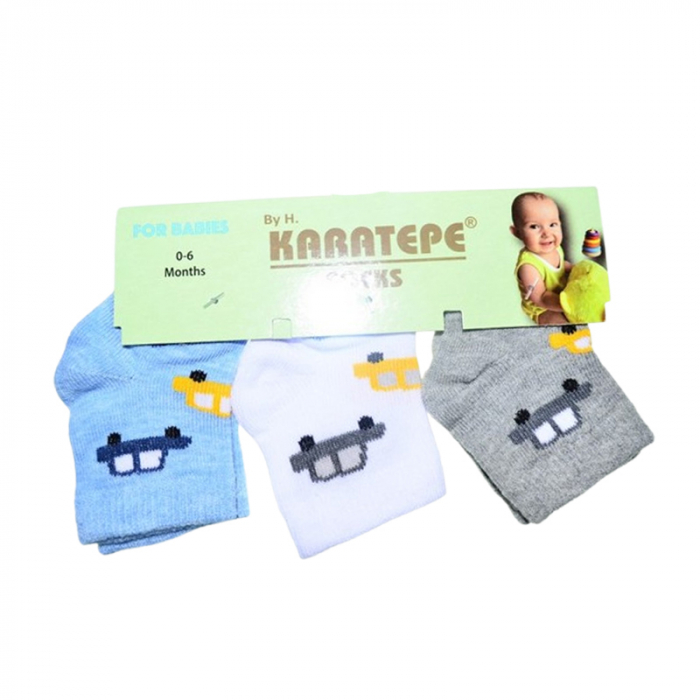 Set 3 perechi de sosete din bumbac, pentru baieti, Karatepe KRTP0105, Multicolor [3]