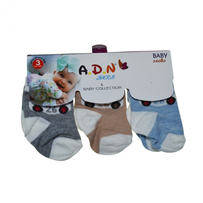 Set 3 perechi de sosete pentru bebelusi, Mini Junior, SSTMJBB-1, Multicolor [4]