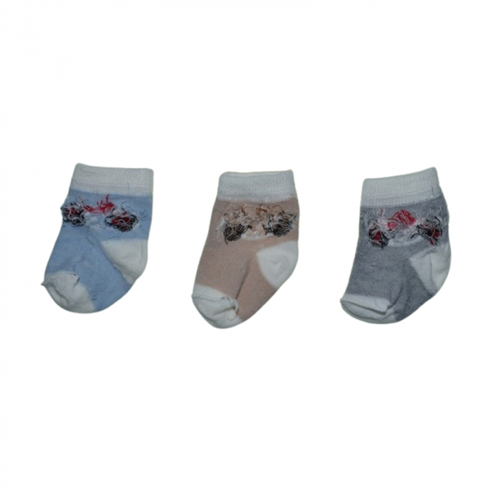 Set 3 perechi de sosete pentru bebelusi, Mini Junior, SSTMJBB-1, Multicolor [3]