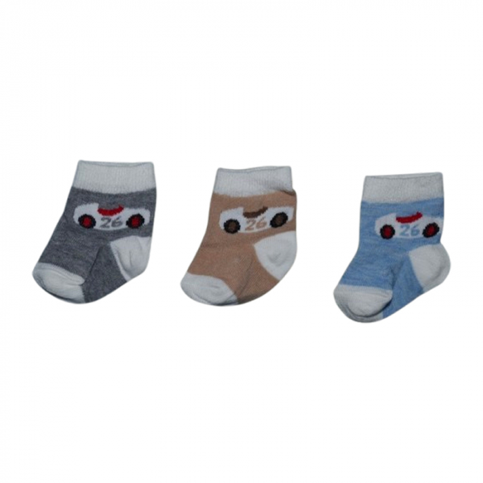 Set 3 perechi de sosete pentru bebelusi, Mini Junior, SSTMJBB-1, Multicolor [1]