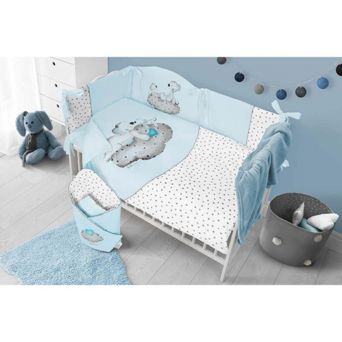 Set 3 piese lenjerie de pat pentru copii 100 x 135 cm Malenstwo Belisima P02-0287, Turcoaz [4]