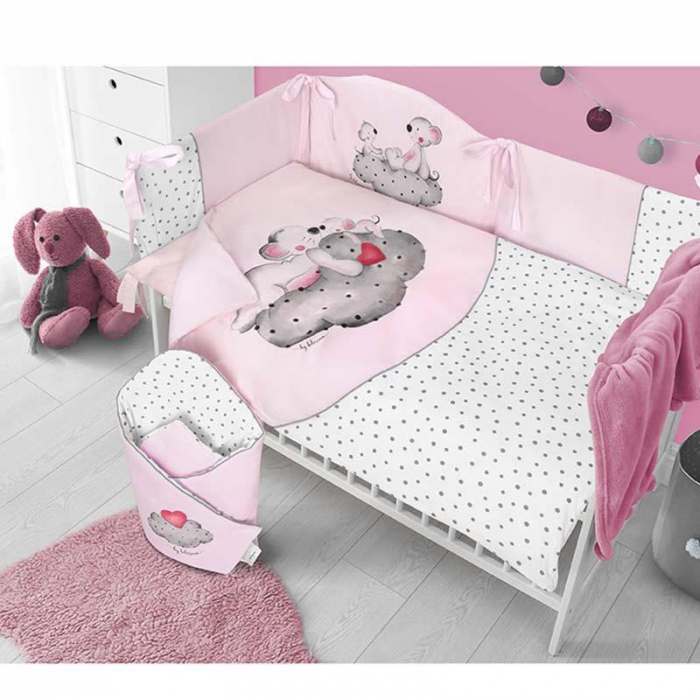 Set 3 piese lenjerie de pat pentru copii 100 x 135 cm Malenstwo Belisima P02-0286, Roz [4]