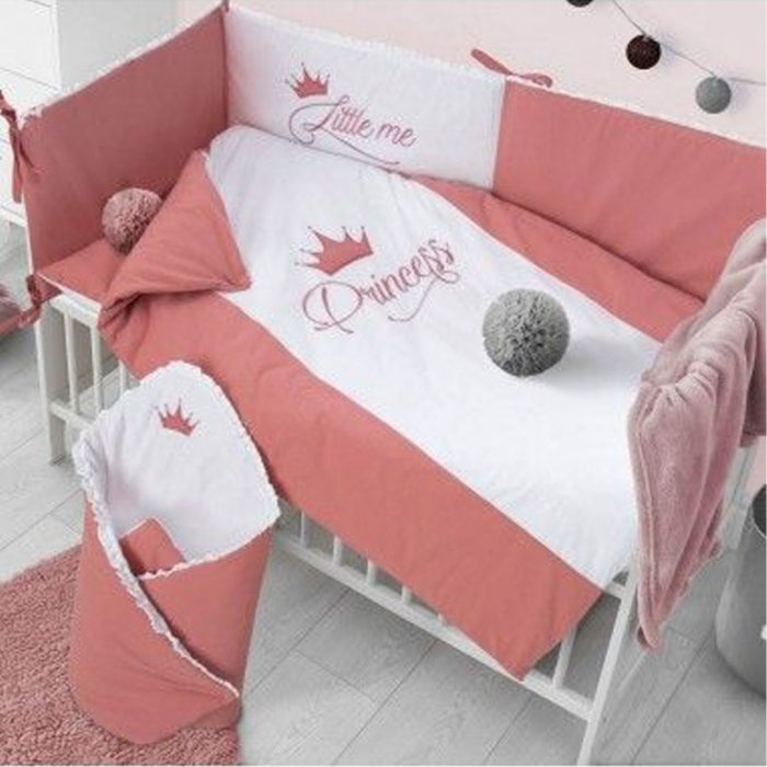 Set 3 piese lenjerie de pat pentru copii 100 x 135 cm Royal Baby Belisima P01-939, Roz [2]