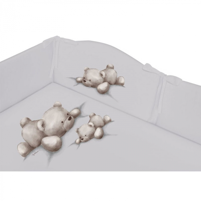 Set 3 piese lenjerie de pat pentru copii 90 x 120 cm Leniwe Belisima P02-0594, Gri [4]