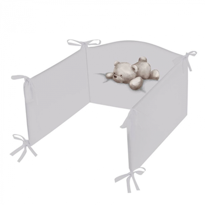 Set 3 piese lenjerie de pat pentru copii 90 x 120 cm Leniwe Belisima P02-0594, Gri [3]