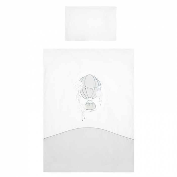 Set 3 piese lenjerie de pat pentru copii 90 x 120 cm Baloniki Belisima P02-0048, Gri [2]