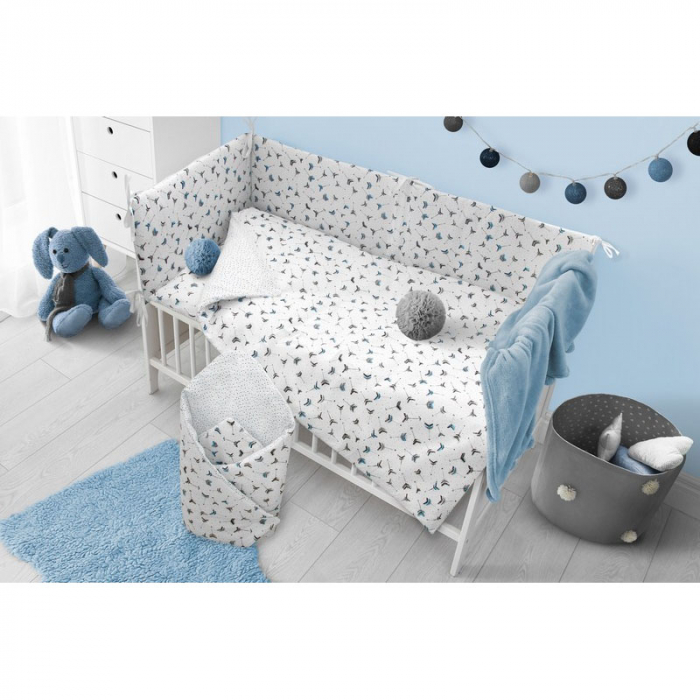Set 3 piese lenjerie de pat pentru copii 100 x 135 cm Strzalki Belisima P01-920, Alb [4]