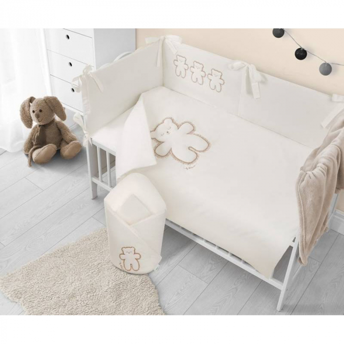 Set 3 piese lenjerie de pat pentru copii 100 x 135 cm Leos Belisima P02-0506, Crem [5]