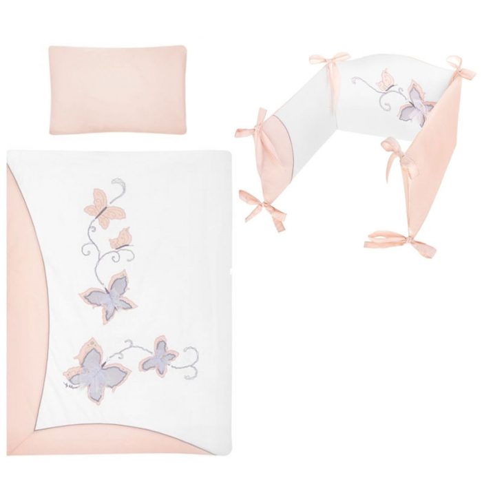 Set 3 piese lenjerie de pat pentru copii 100 x 135 cm Papilo Belisima P02-0446, Roz [1]