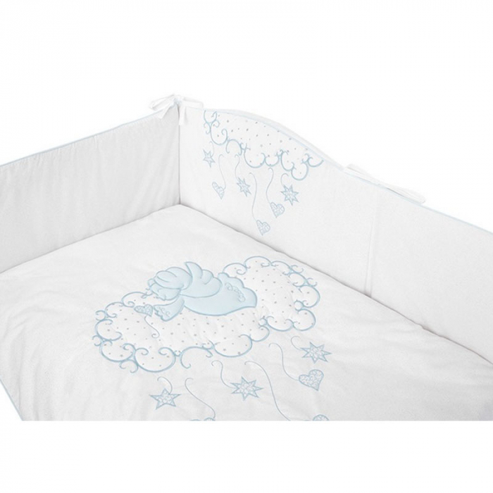 Set 3 piese lenjerie de pat pentru copii 100 x 135 cm Aniolek Belisima P02-0145, Alb [4]