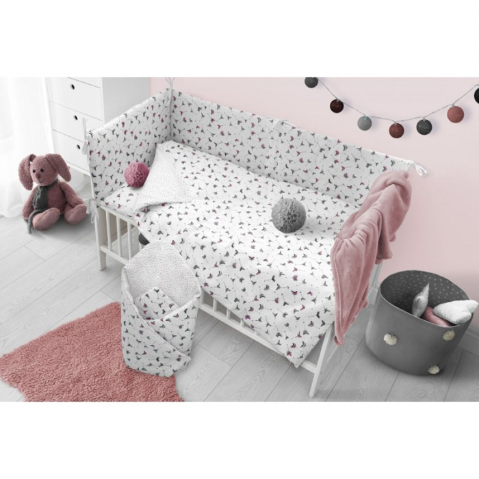 Set 3 piese lenjerie de pat pentru copii 100 x 135 cm Strzalki Belisima P01-919, Alb [4]