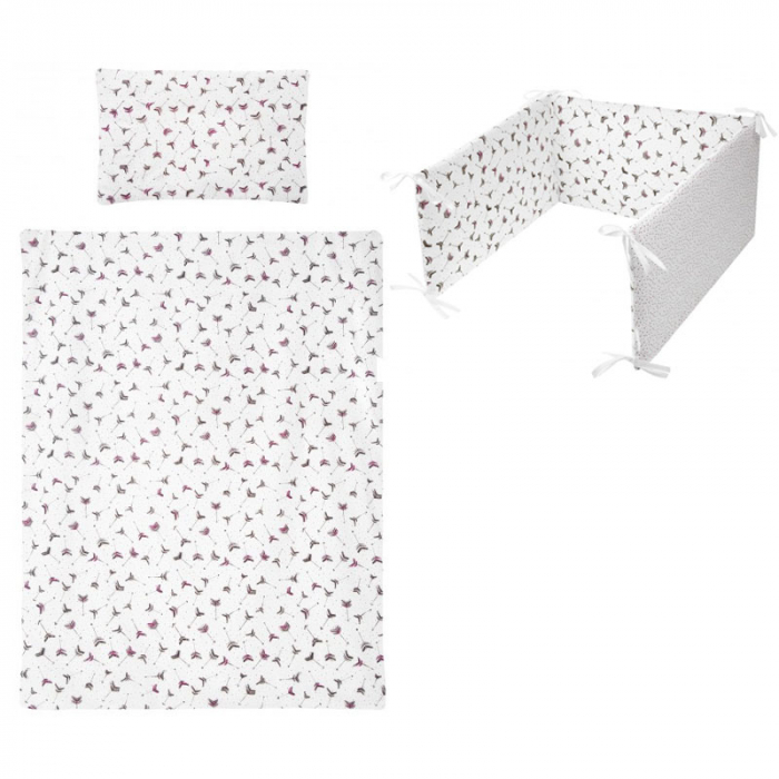 Set 3 piese lenjerie de pat pentru copii 100 x 135 cm Strzalki Belisima P01-919, Alb [1]