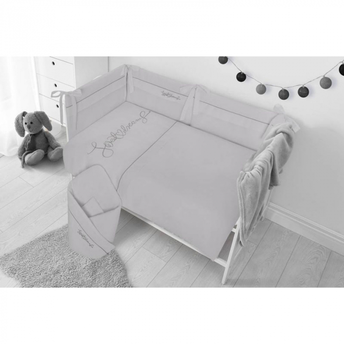 Set 3 piese lenjerie de pat pentru copii 100 x 135 cm Sweet Dreams Belisima P02-0537, Gri [5]