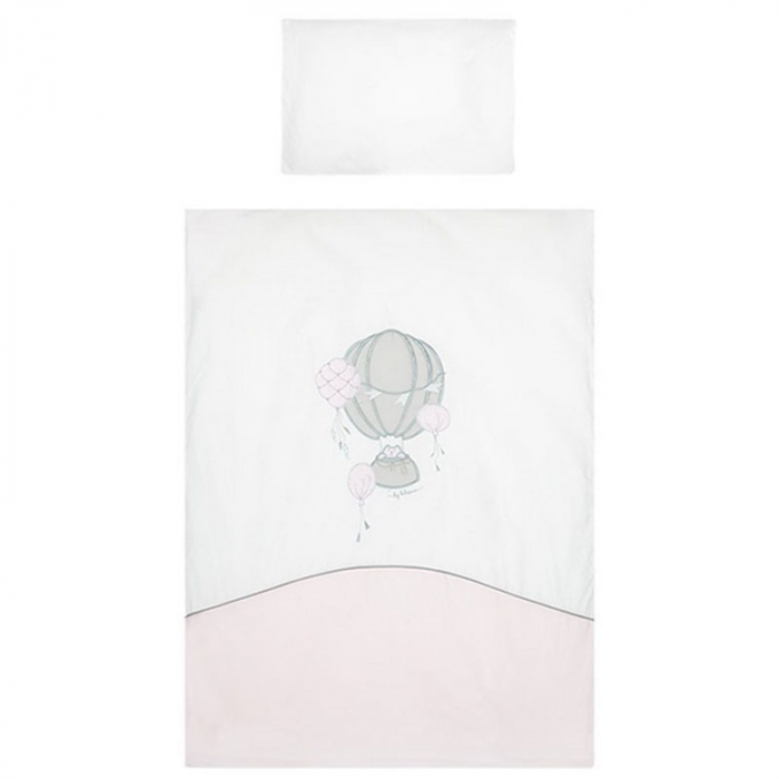 Set 3 piese lenjerie de pat pentru copii 90 x 120 cm Baloniki Belisima P02-0047, Roz [2]