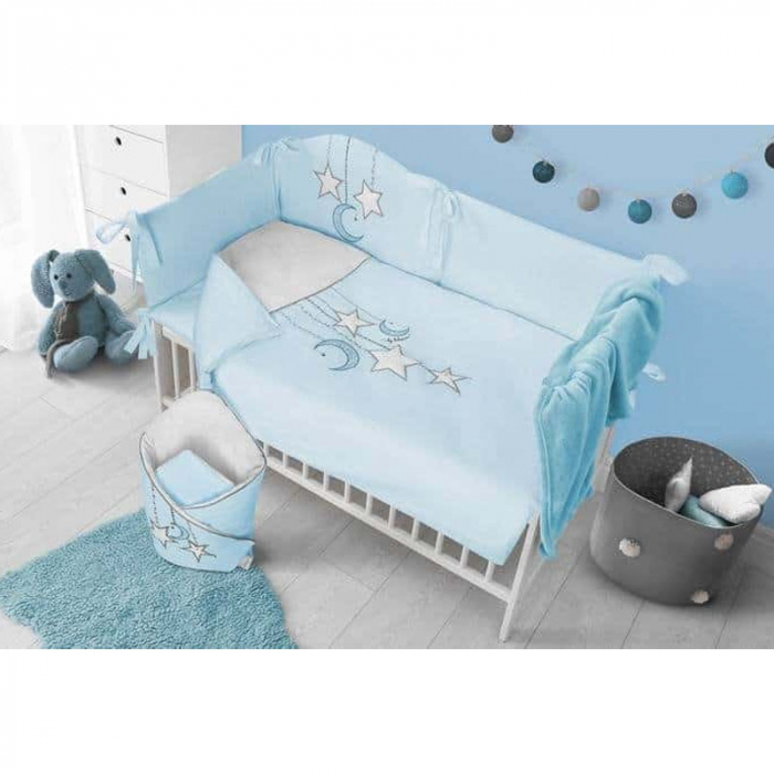 Set 3 piese lenjerie de pat pentru copii 90 x 120 cm Superstar Belisima P02-0401, Albastru [5]