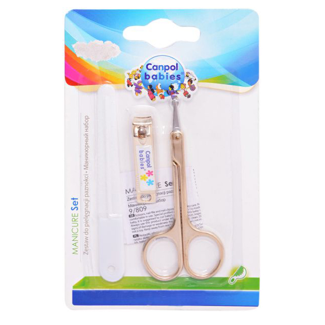 Set 3 piese pentru manichiura copii Canpol Babies 9/809, Alb [2]