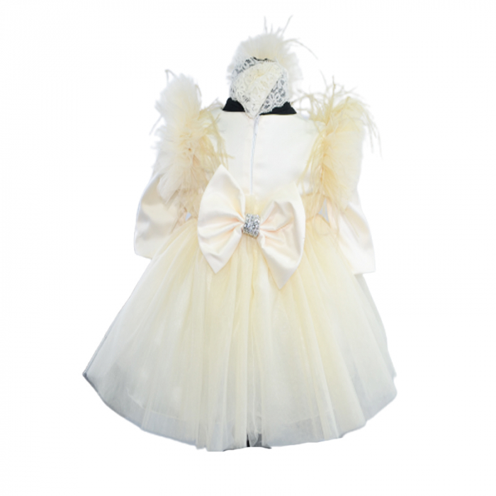 Set 3 piese rochie eleganta pentru fete Micul Vip SBF-4, Corai [2]