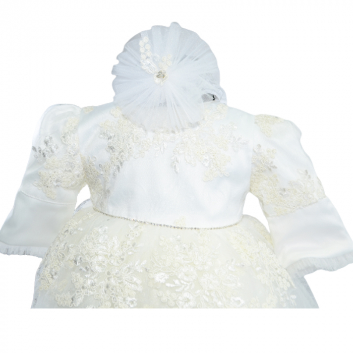 Set 3 piese rochie eleganta pentru fete Micul Vip SBF-8, Alb [3]
