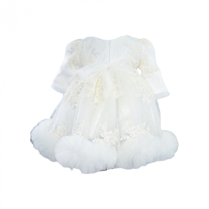 Set 3 piese rochie eleganta pentru fete Micul Vip SBF-8, Alb [2]