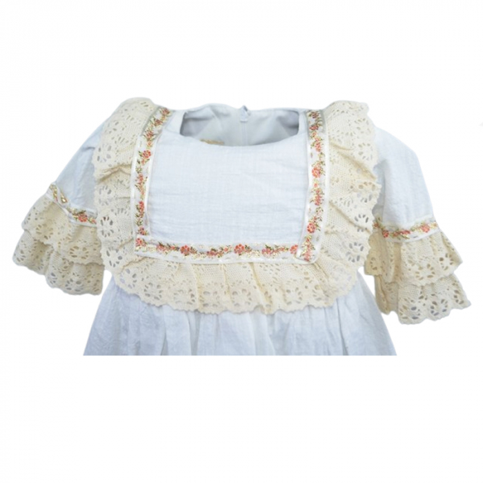 Set 3 piese rochie eleganta pentru fete Mini Bimbi MIBIM-1, Alb [3]