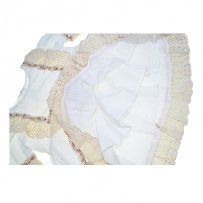 Set 3 piese rochie eleganta pentru fete Mini Bimbi MIBIM-1, Alb [8]