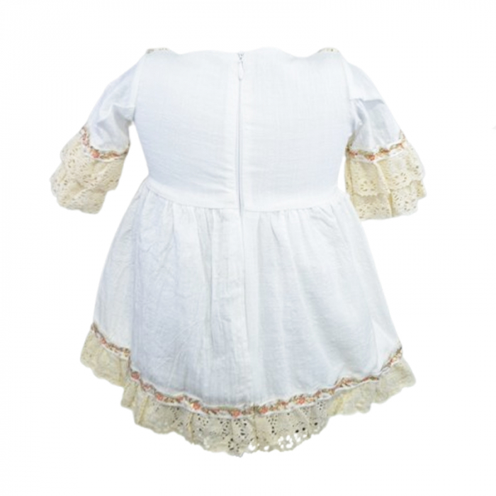 Set 3 piese rochie eleganta pentru fete Mini Bimbi MIBIM-1, Alb [5]
