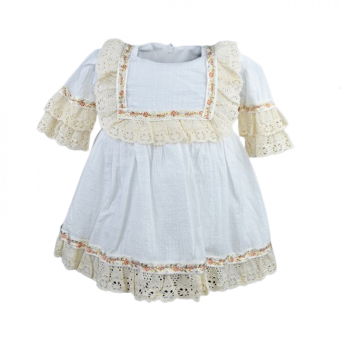 Set 3 piese rochie eleganta pentru fete Mini Bimbi MIBIM-1, Alb [2]