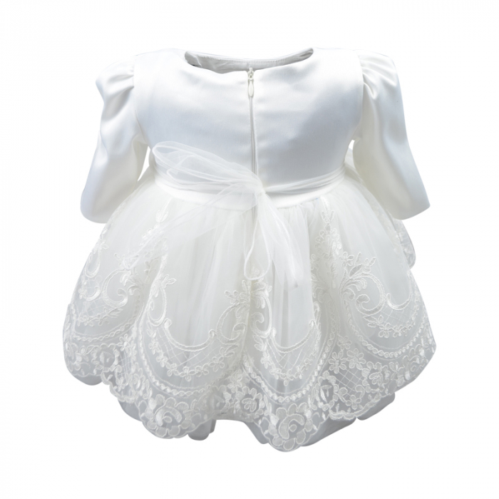 Set 3 piese rochie eleganta pentru fete Mini Junior REPFMJ-123, Alb [2]