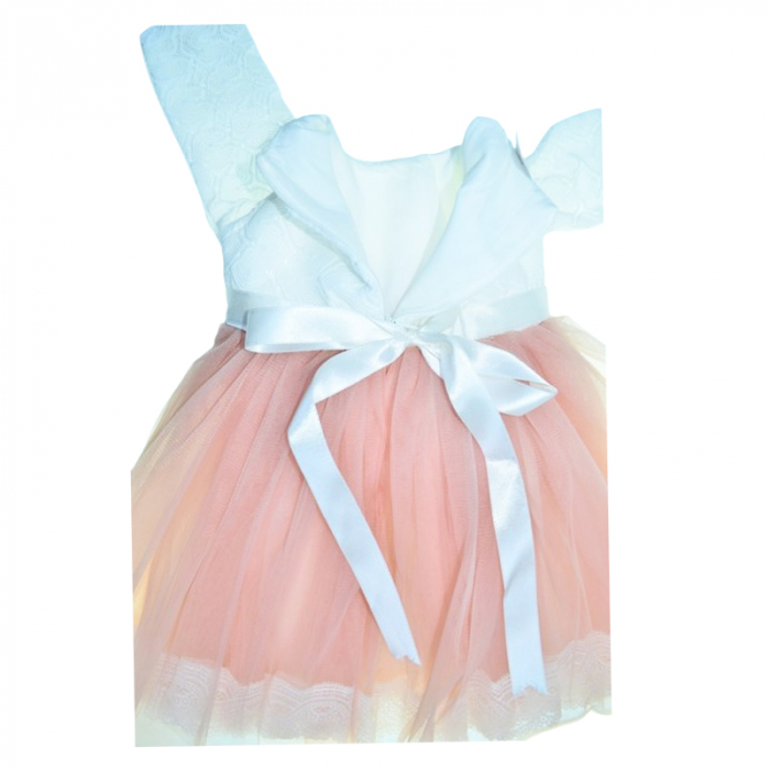 Set 3 piese rochita, bentita si botosei pentru fete Mini Junior SET-1234, Coral [7]