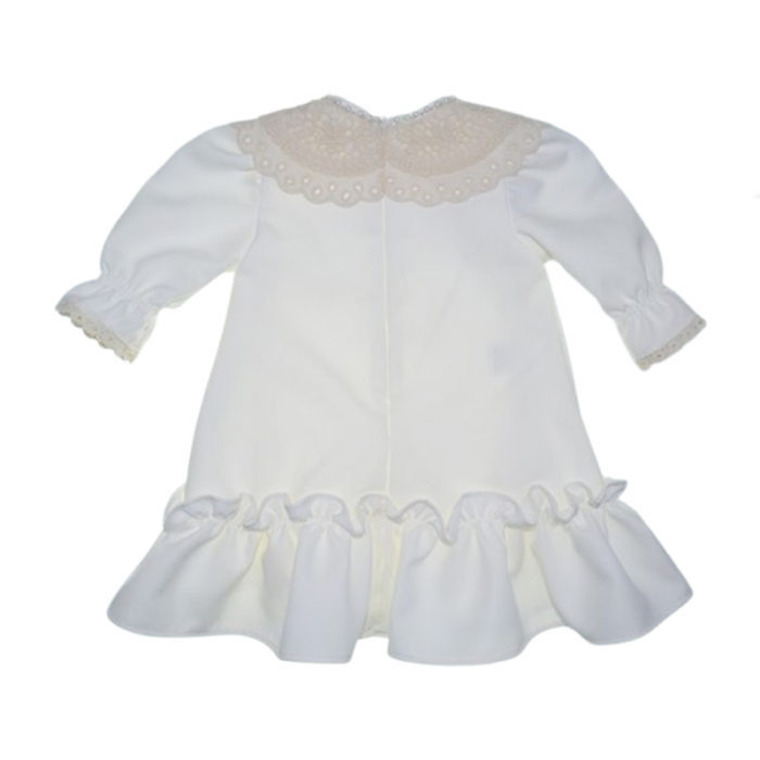 Set 3 piese rochita, caciula si botosei pentru fete Mini Junior RCH-MJBEP, Alb [3]