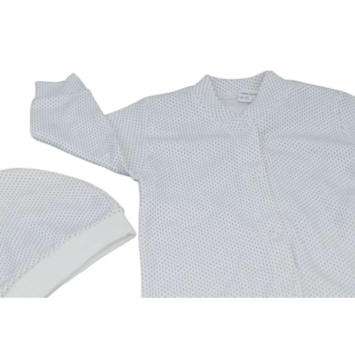 Set 3 piese salopeta cu maneca lunga, caciula si manusi pentru copii Minipety 0068-4, Alb [3]